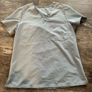 Figs one pocket scrub top in limited edition dusty blue